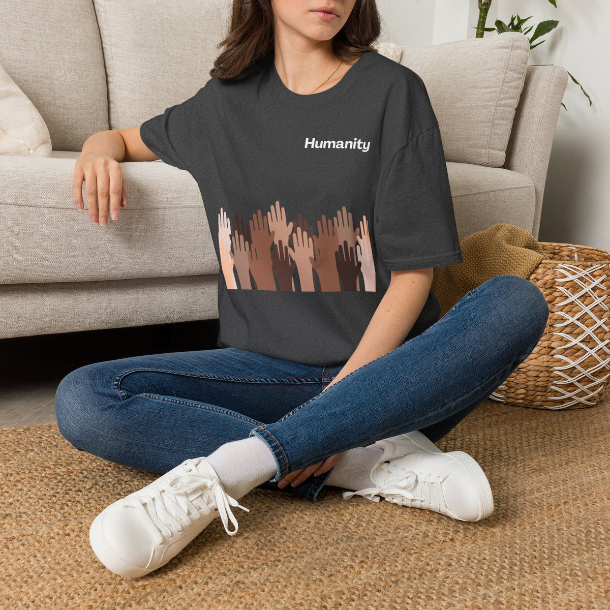 Humanity T-Shirt — Raised Hands Diversity Tee (Solidarity, Inclusion)
