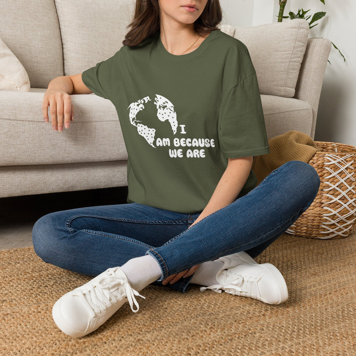 Earth Graphic T-Shirt — "I Am Because We Are" Social Justice Tee