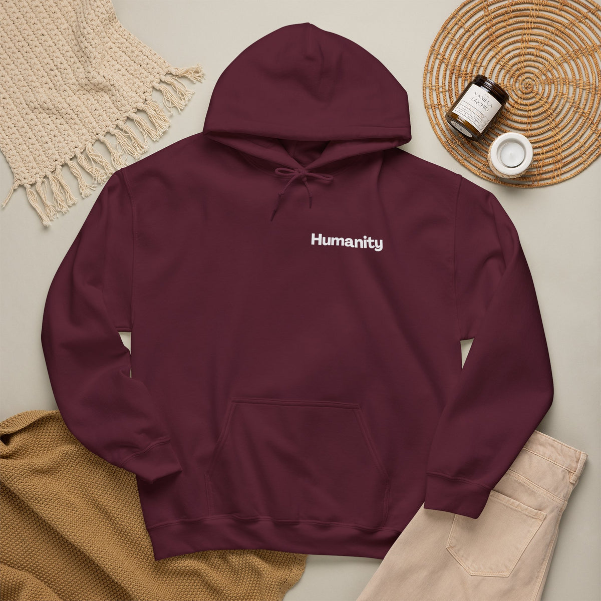 Humanity Hoodie — "I Am Because We Are" Back Print Community Graphic Hoodie