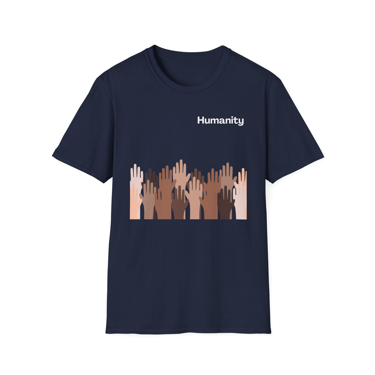 Humanity T-Shirt — Raised Hands Diversity Tee (Solidarity, Inclusion)
