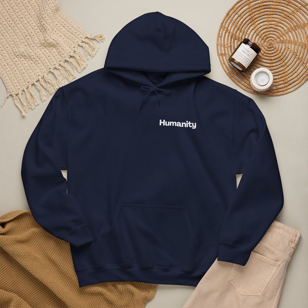 Humanity Hoodie — "I Am Because We Are" Back Print Community Graphic Hoodie