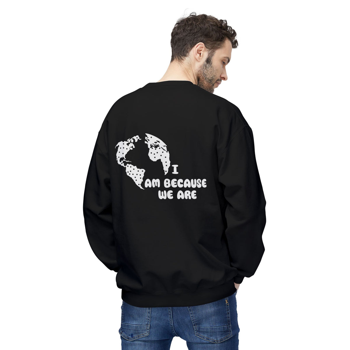 Humanity Crewneck Sweatshirt — Minimalist Black Pullover with 'Humanity' Chest Print