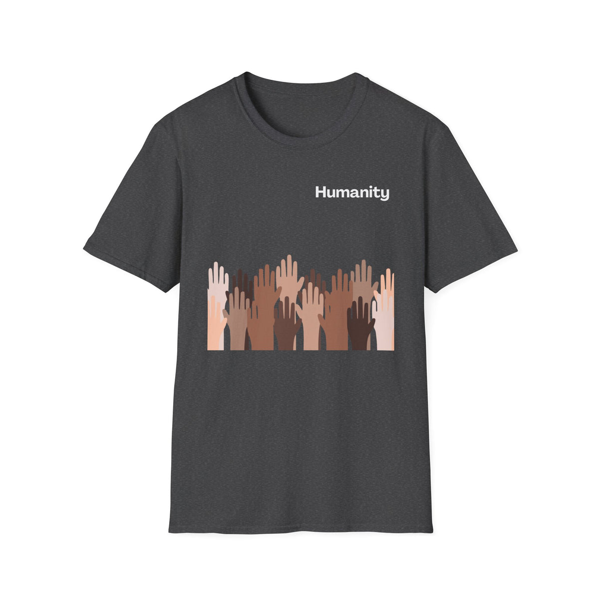 Humanity T-Shirt — Raised Hands Diversity Tee (Solidarity, Inclusion)