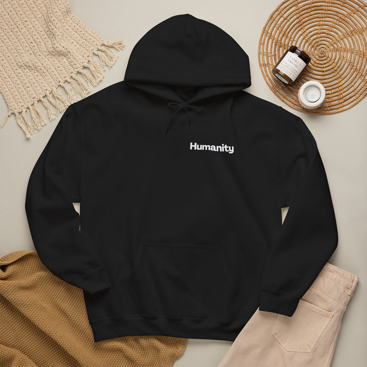 Humanity Hoodie — "I Am Because We Are" Back Print Community Graphic Hoodie
