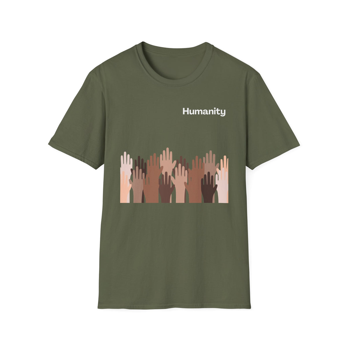 Humanity T-Shirt — Raised Hands Diversity Tee (Solidarity, Inclusion)