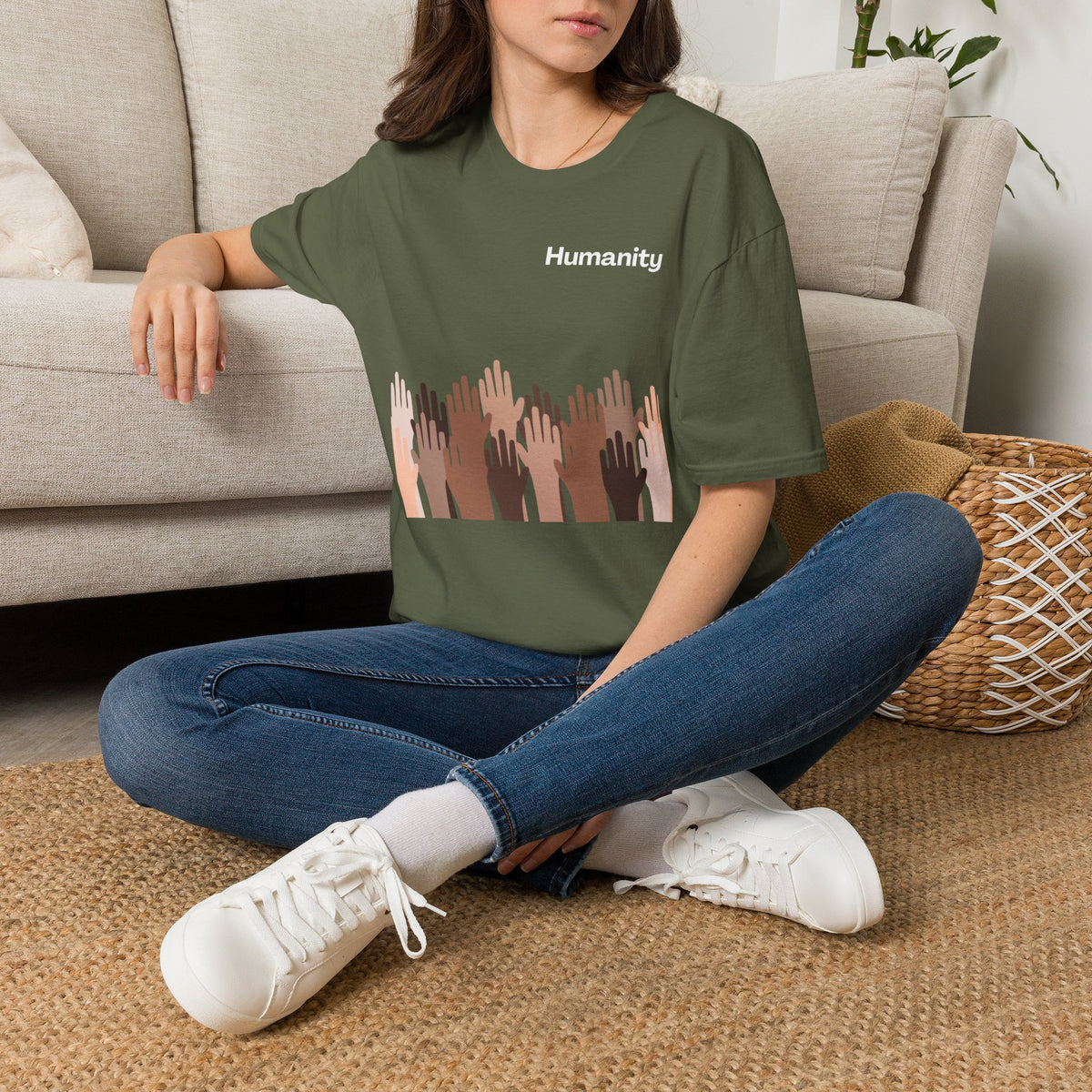 Humanity T-Shirt — Raised Hands Diversity Tee (Solidarity, Inclusion)