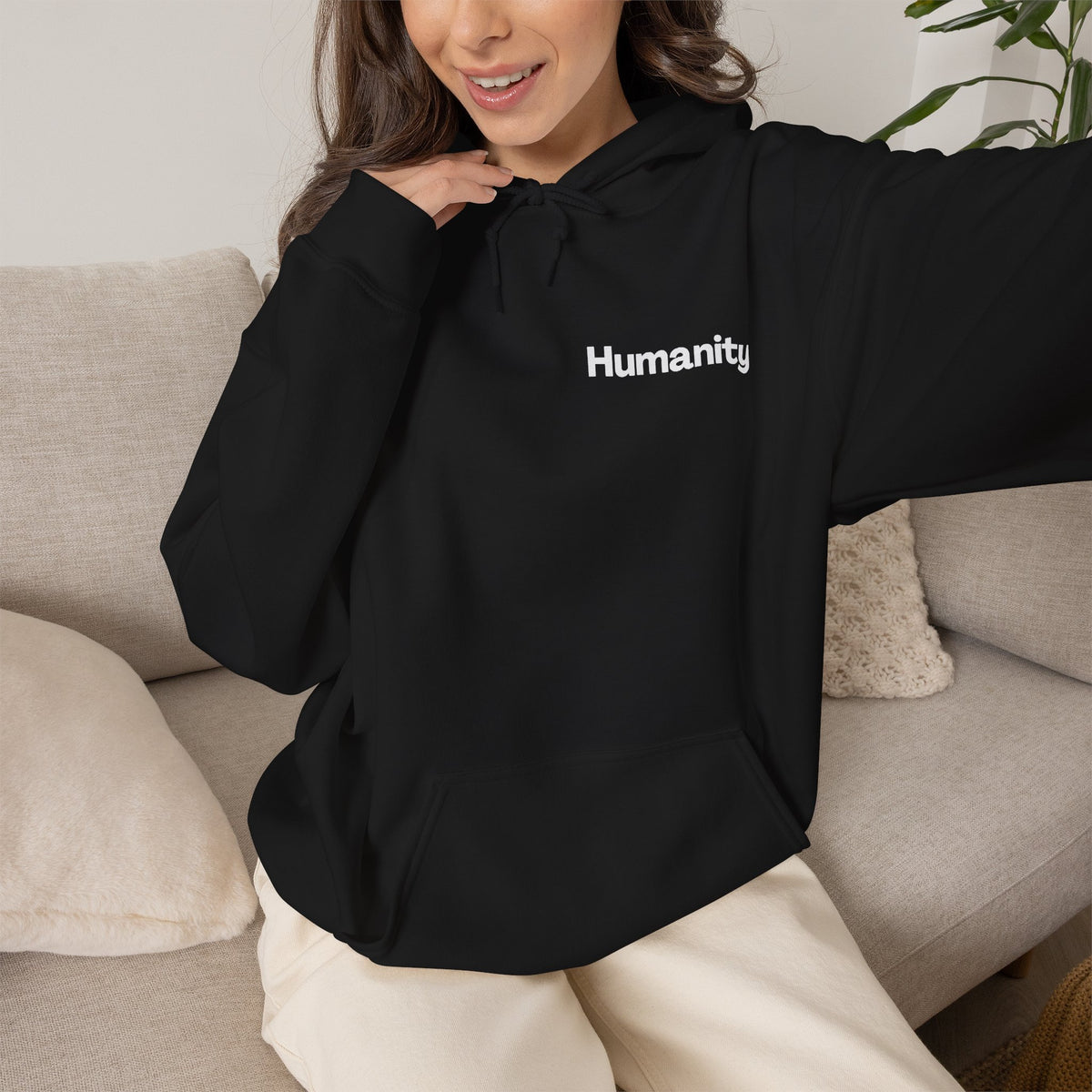 Humanity Hoodie — "I Am Because We Are" Back Print Community Graphic Hoodie