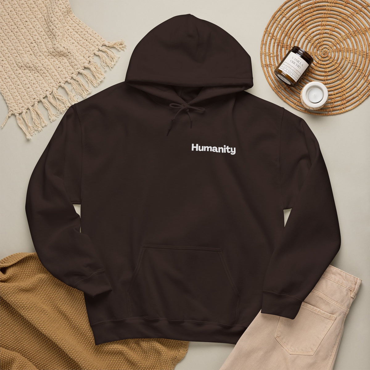 Humanity Hoodie — "I Am Because We Are" Back Print Community Graphic Hoodie