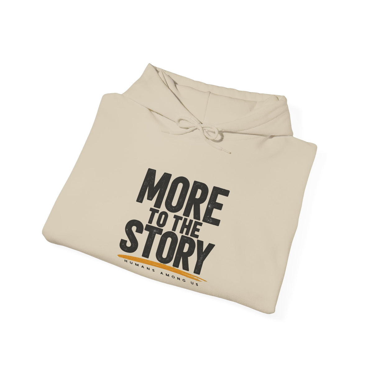 Black "More to the Story" minimal script hoodie by Printify, featuring a comfortable pullover design with subtle text detail.