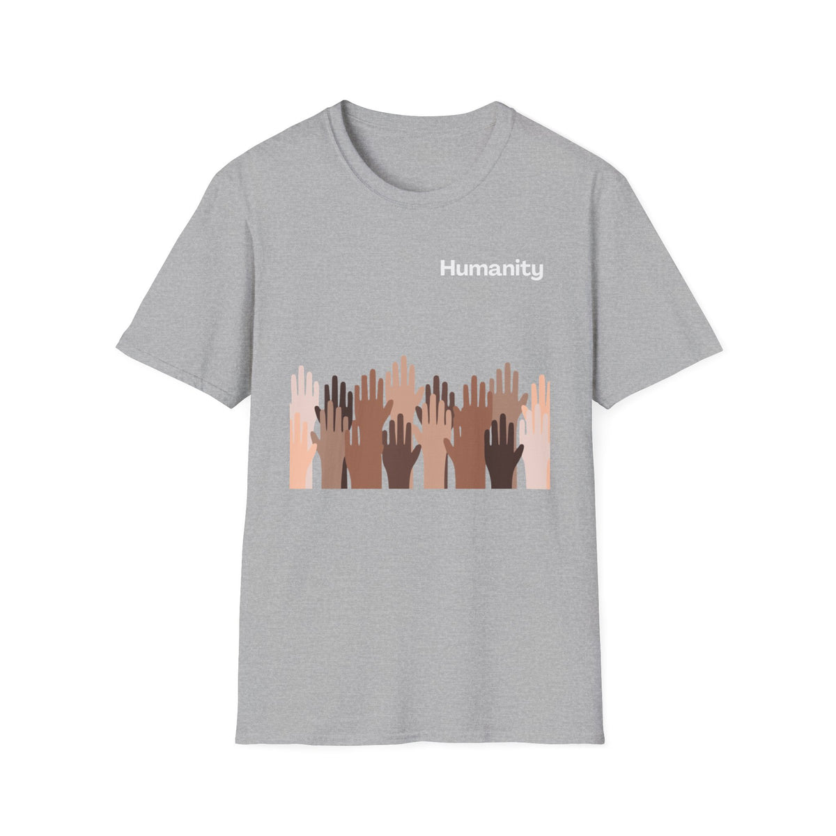 Humanity T-Shirt — Raised Hands Diversity Tee (Solidarity, Inclusion)