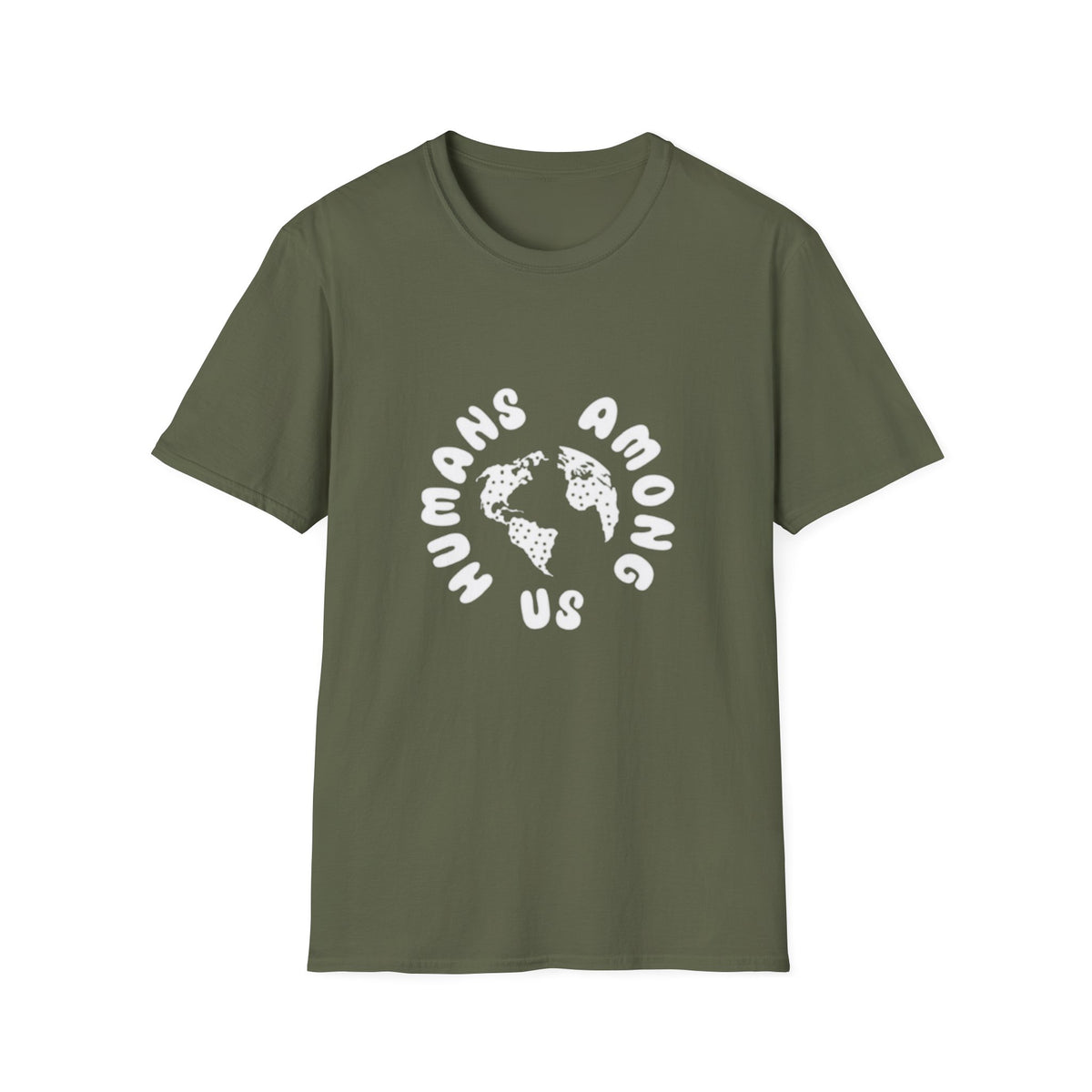 Earth Circle Graphic Tee — "Humans Among Us" Planet Earth T-Shirt