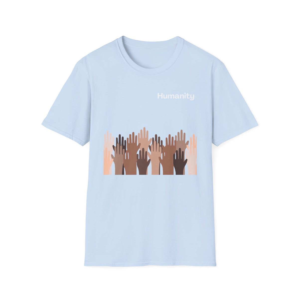 Humanity T-Shirt — Raised Hands Diversity Tee (Solidarity, Inclusion)